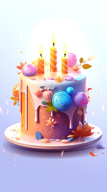 fotografia do bolo de aniversário