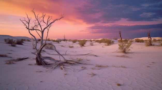 Fotografia do deserto ao entardecer da Flórida em 1986