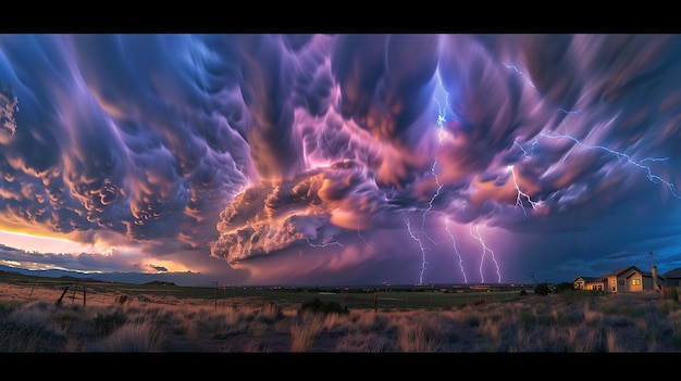 Una fotografía dramática e inspiradora de un paisaje de una tormenta de supercélulas