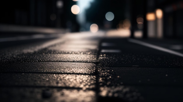 Fotografia editorial abstrata e temperamental de asfalto de rua escura