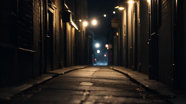 Fotografia editorial cativante de rua escura filmada nas noites da cidade