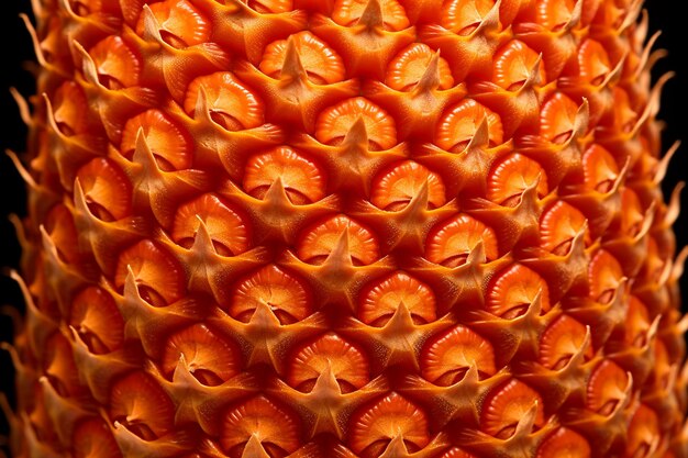 Foto fotografia em close da textura da pele do abacaxi