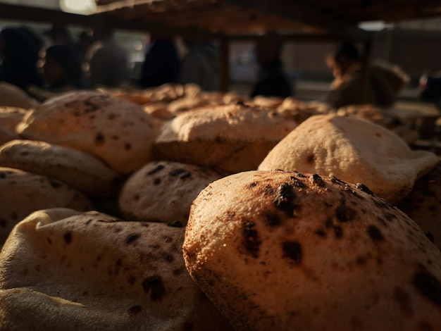 Fotografia em close de pão fresco