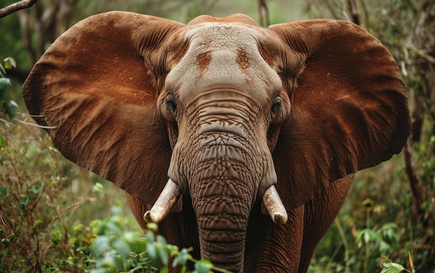 Foto fotografia em close de um elefante com orelhas enormes ventilando o ar