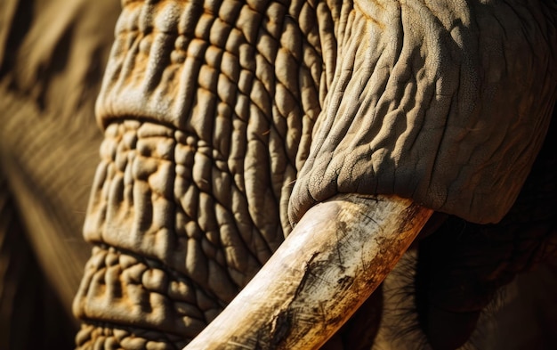Foto fotografia em close de uma presas de elefante