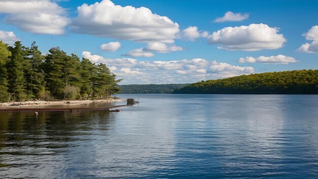 Foto fotografia em close do lago muskoka, em ontário, canadá