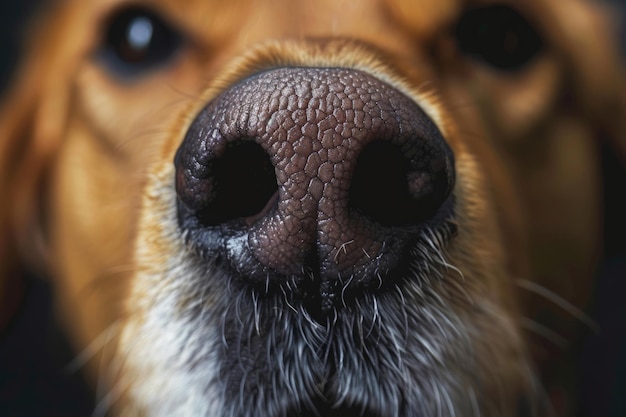 Fotografia em close do nariz do cão