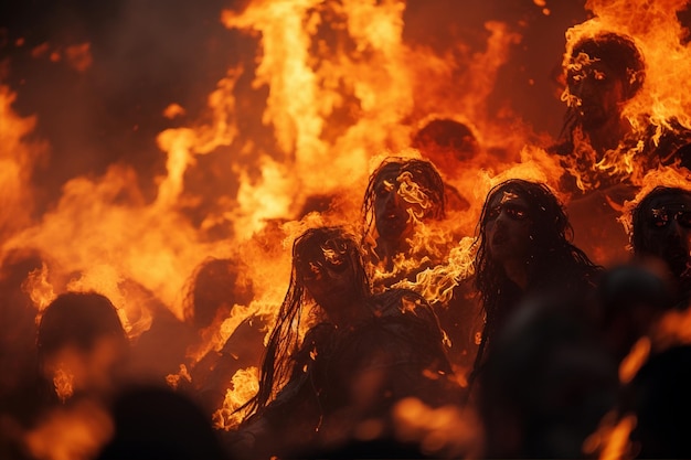 Foto fotografia em close-up de um fogo que incorpora um poderoso simbolismo