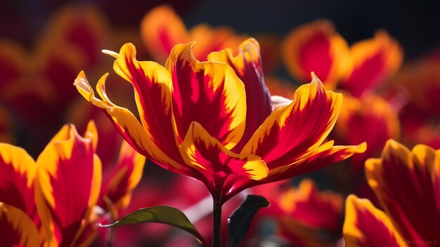 Foto fotografia em close-up de uma flor de hypericum com um fundo desfocado