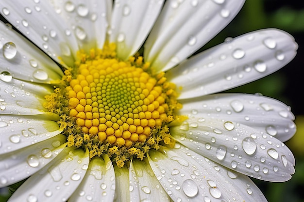 Fotografia em close-up de uma margarida com um filtro de sonho suave