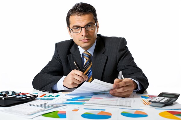 fotografía de un empresario profesional analista financiero