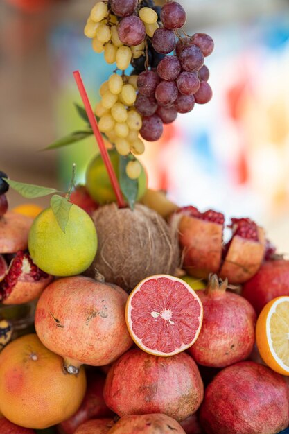 Foto fotografía de enfoque selectivo de la variedad de frutas foto