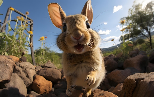 Fotografia engraçada de selfie de coelhinho bebê de perto