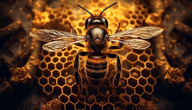 Fotografia épica de uma ilustração de abelha melífera