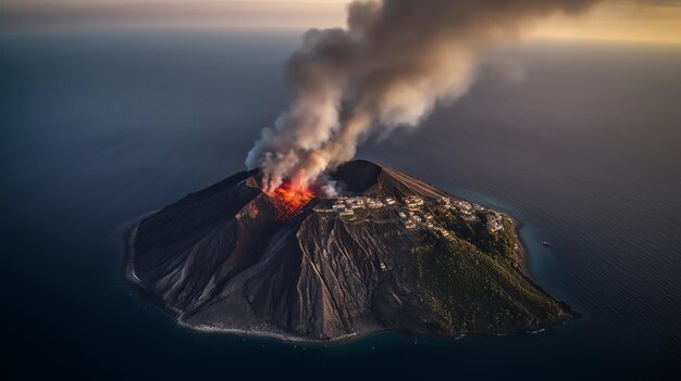 Foto fotografía de las erupciones volcánicas