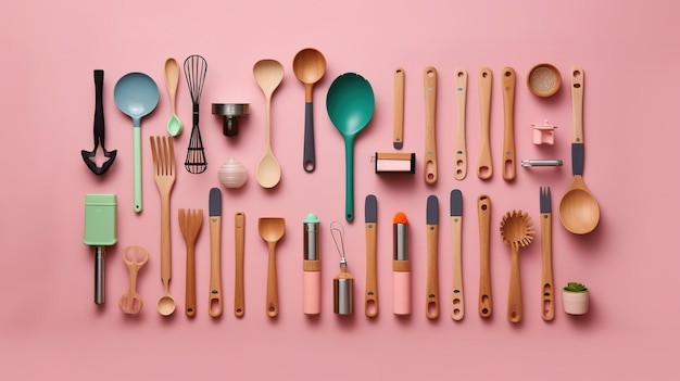 Una fotografía de estilo knolling minimalista de un objeto