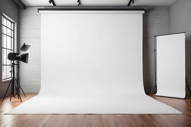 Fotografia Estúdio Backdrop Mockup Blank Espaço Branco Design Vitrine