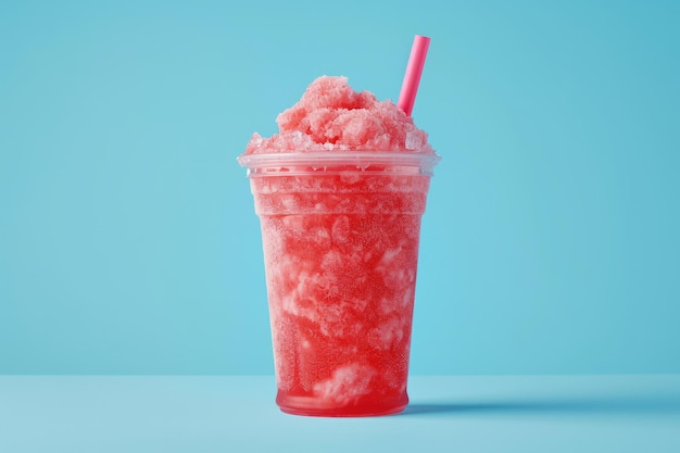 Fotografía de estudio de una colorida bebida de hielo triturado