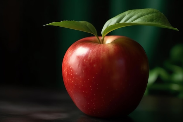 Fotografía de estudio de una manzana roja brillante