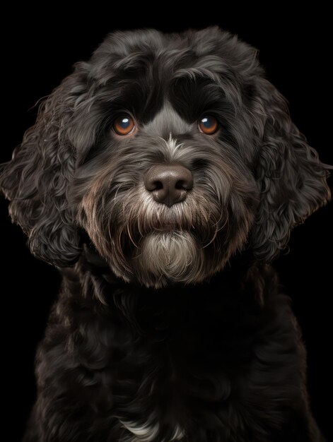 Fotografía de estudio de perros acuáticos portugueses aislados en un fondo claro IA generativa