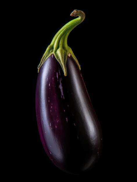 Fotografía de estudio de la planta de huevo de berenjena aislada en un fondo claro Fotografía de alimentos IA generativa