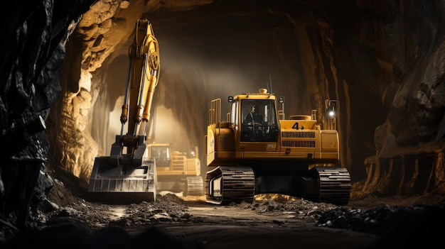 Fotografía de la excavadora de construcción de túneles de carretera de hormigón