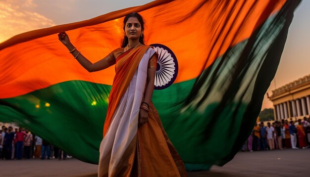 Fotografía feliz y celebración del día de la independencia de la India