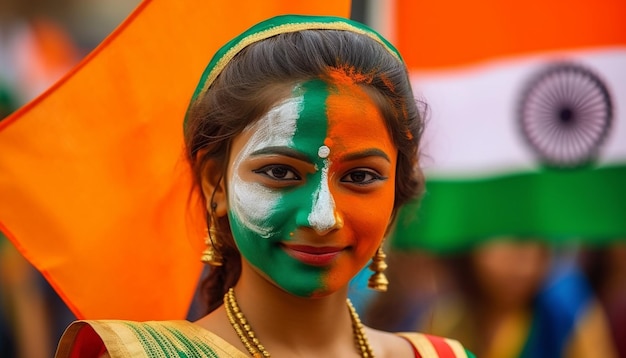 Fotografía feliz y celebración del día de la independencia de la India