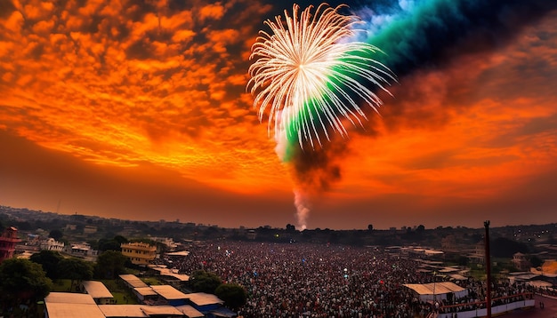 Fotografía feliz y celebración del día de la independencia de la India