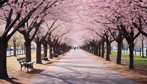 Foto fotografía de las flores de cerezo