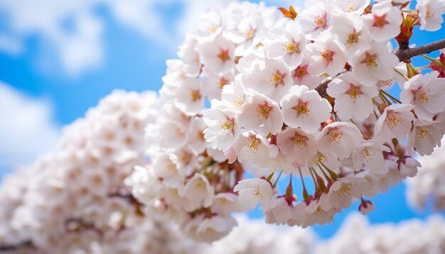 Foto fotografía de las flores de cerezo