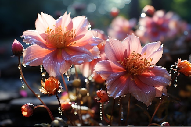 Fotografía de flores del jardín botánico de Octane