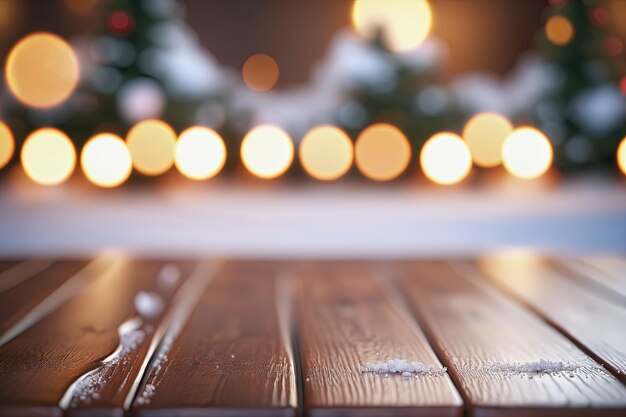 Fotografía de fondo un árbol de Navidad con nieve en el suelo