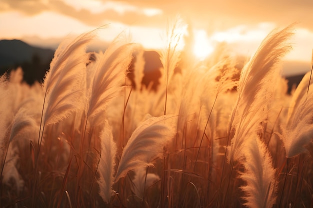 Foto fotografía de fondo del paisaje de la hierba de las pampas