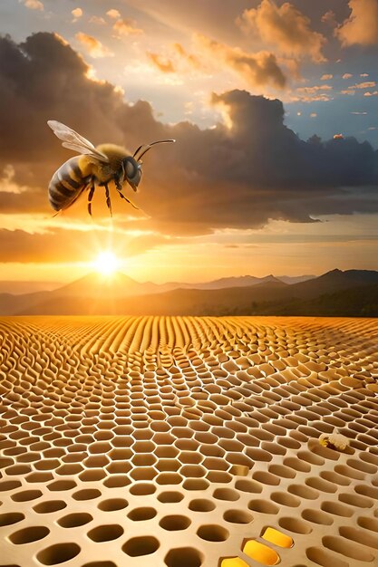 Fotografía de fondo de panal de miel soporte de exhibición de podio de producto de plantilla de pedestal de abeja de miel natural mocku