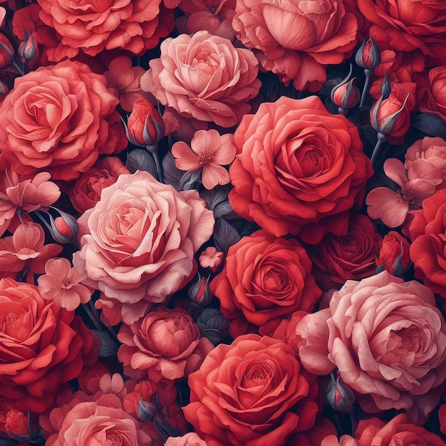 Fotografía de fondo de la textura de las rosas de flores rojas la rosa roja significa amor y romance