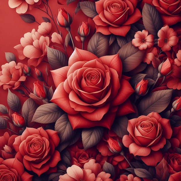 Fotografía de fondo de la textura de las rosas de flores rojas la rosa roja significa amor y romance