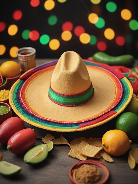 Fotografía del fondo tradicional de las fiestas del Cinco de Mayo