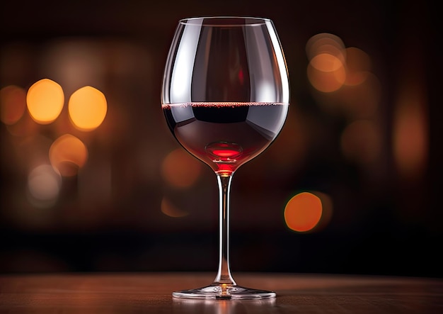 Foto una fotografía fotorrealista de una copa de vino tinto llena de vino rojo profundo capturado con