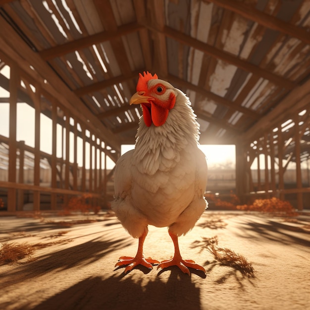 una fotografía de gallina gallo