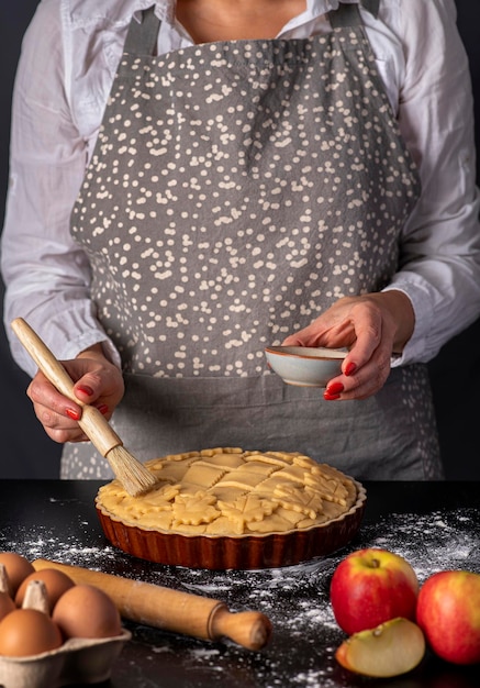 Fotografía gastronómica de una tarta de manzana