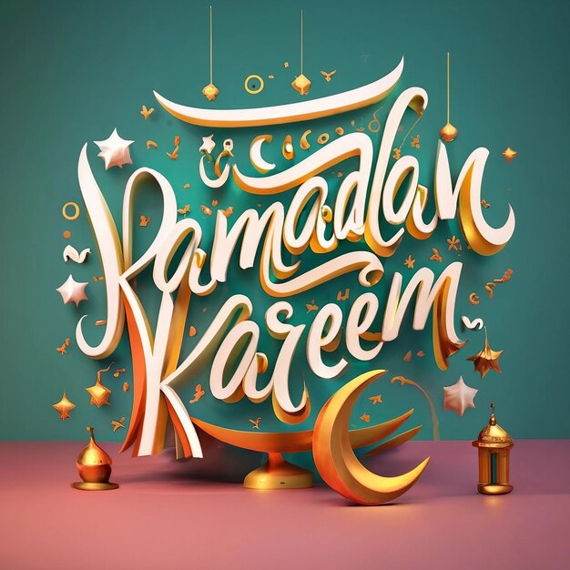 Foto fotografía gratuita de la belleza de ramadan kareem diseño tipográfico