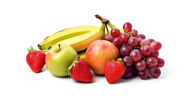Fotografía gratuita Colección vibrante de frutas y verduras saludables generadas por IA