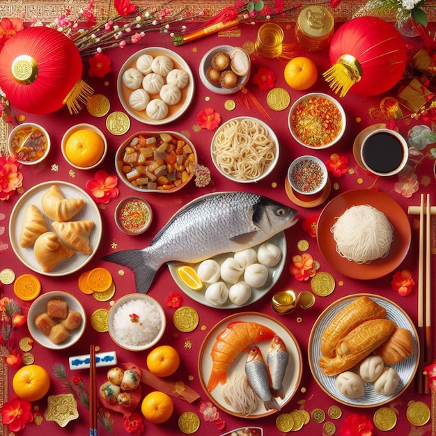 Fotografía gratuita de la comida para el Año Nuevo Chino