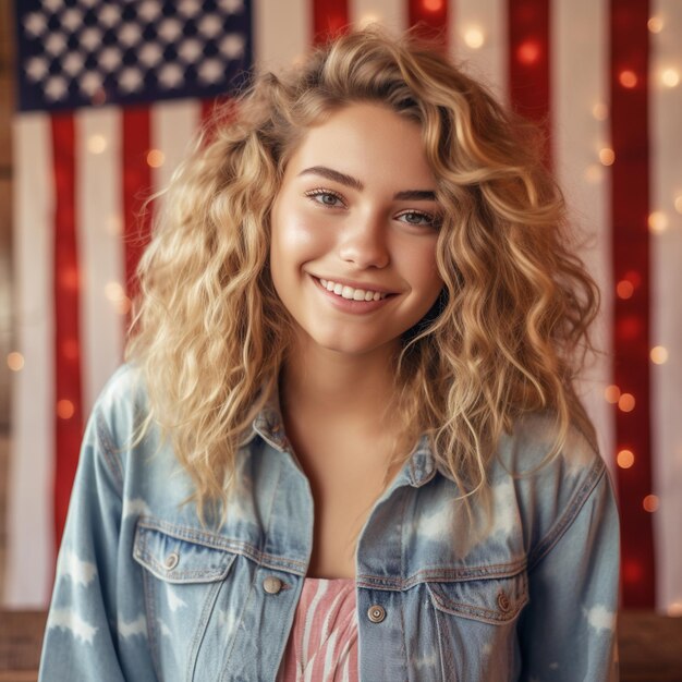 Foto fotografia gratuita de pessoas sorridente com bandeira americana