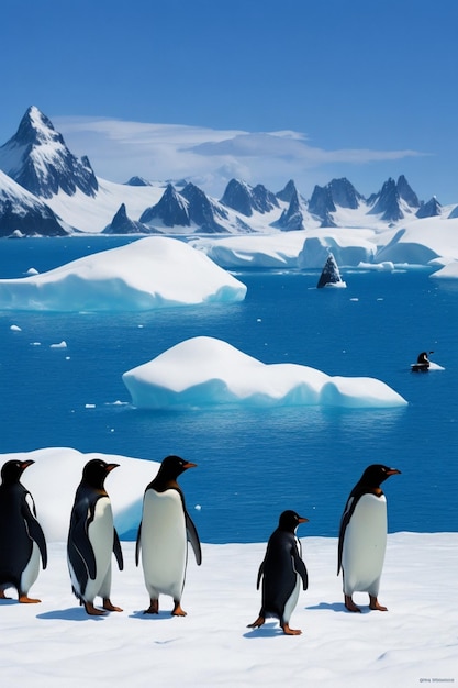 Fotografía gratuita de pingüino de pie en un generador de imágenes