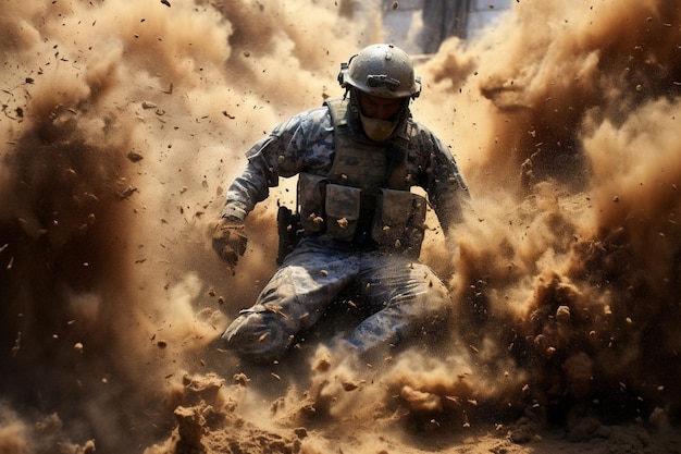 Fotografía de guerra cruda y inquietante que captura la dura realidad del conflicto