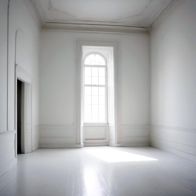 Fotografía de una habitación blanca y vacía