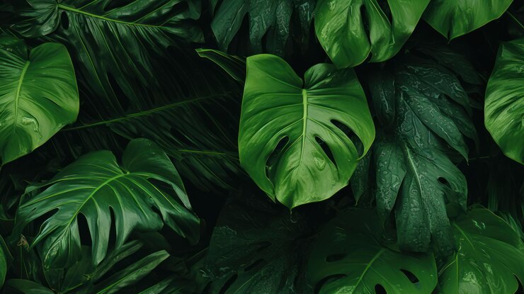 Fotografía de hojas verdes de fondo papel tapiz de patrón sin costuras