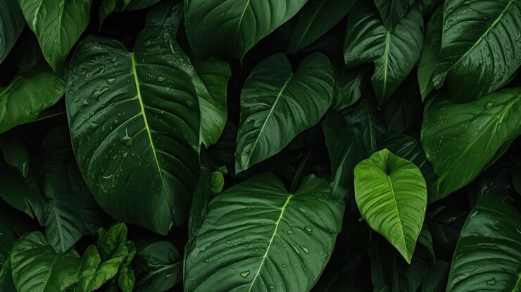 Fotografía de hojas verdes de fondo papel tapiz de patrón sin costuras